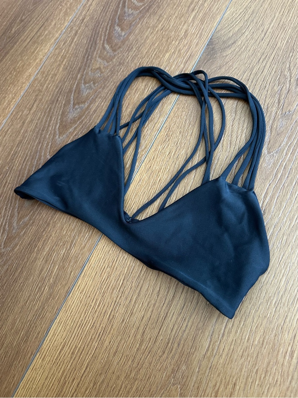 Mikoh Black Strappy Triangle Bikini Top